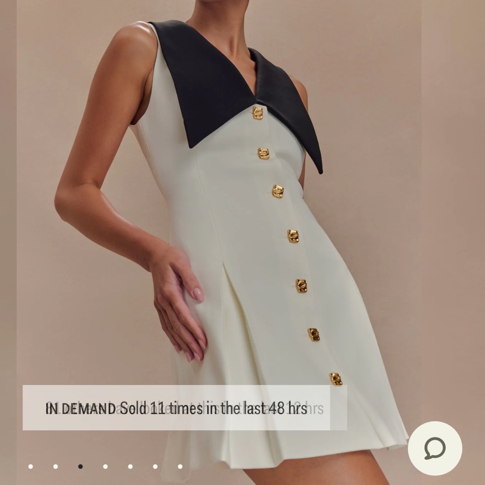 Meshki Black  and White A-Line Mini Dress